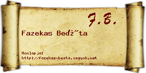 Fazekas Beáta névjegykártya