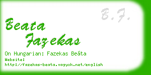 beata fazekas business card