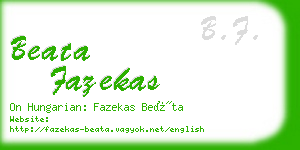 beata fazekas business card